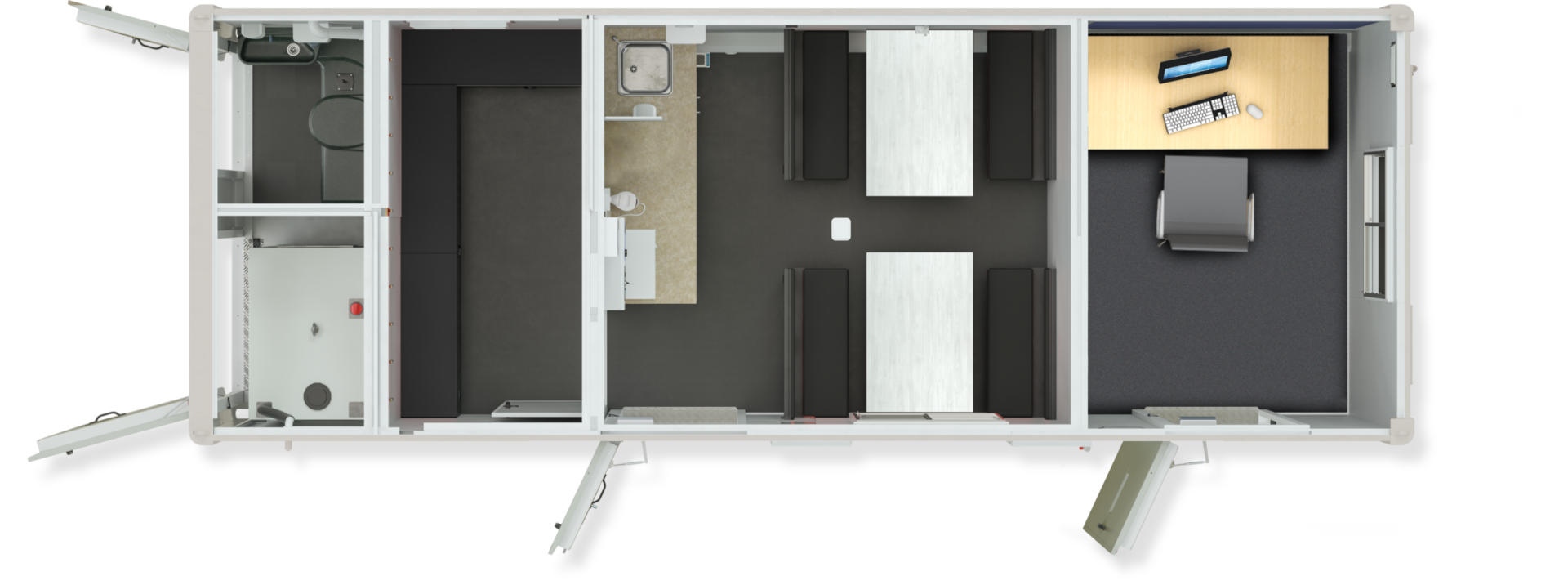 Aerial view floorplan of SWO7600 Fusion Li Welfare Unit