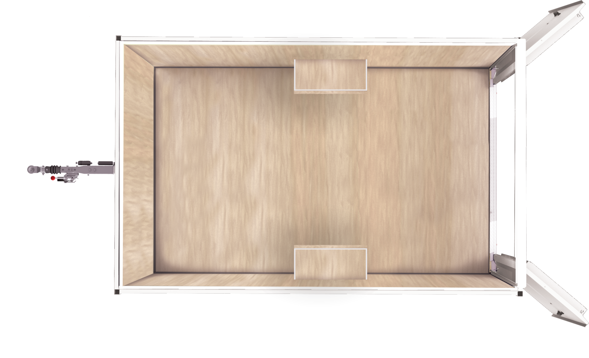 Aerial view floorplan of Single Axle Stores Towable Cabins